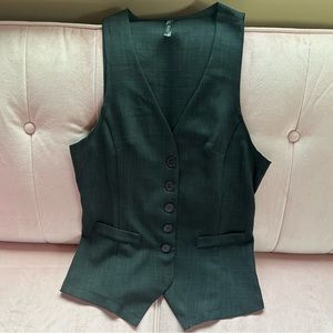 B Tru Black Fitted Button Y2K Vest Button Down Sz M